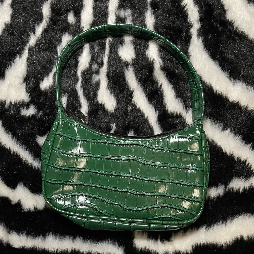Green Croc Baguette Bag